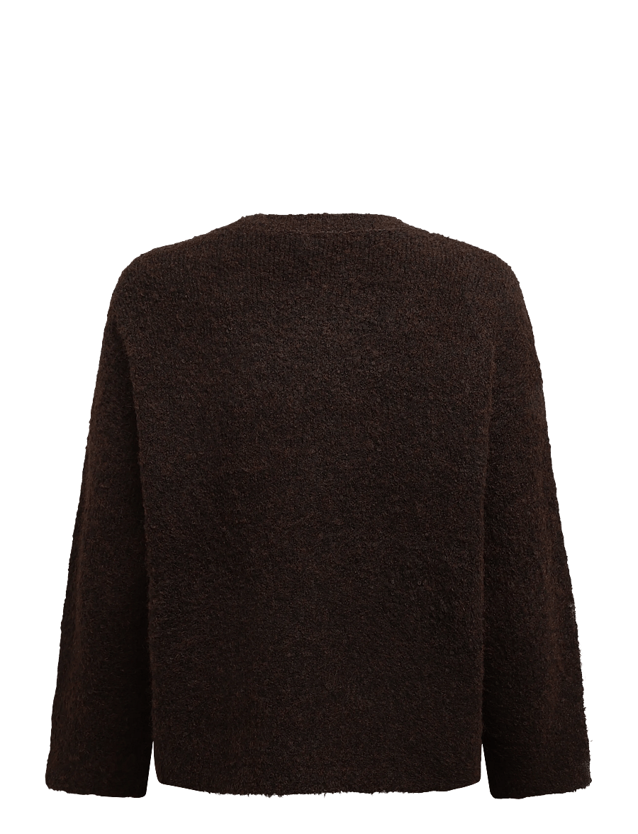 NOISY MAY - NMDOLLY L/S KNIT CARDIGAN NOOS - strickjacken - chocolate brown - 2