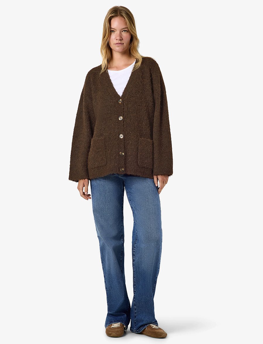NOISY MAY - NMDOLLY L/S KNIT CARDIGAN NOOS - strickjacken - chocolate brown - 3