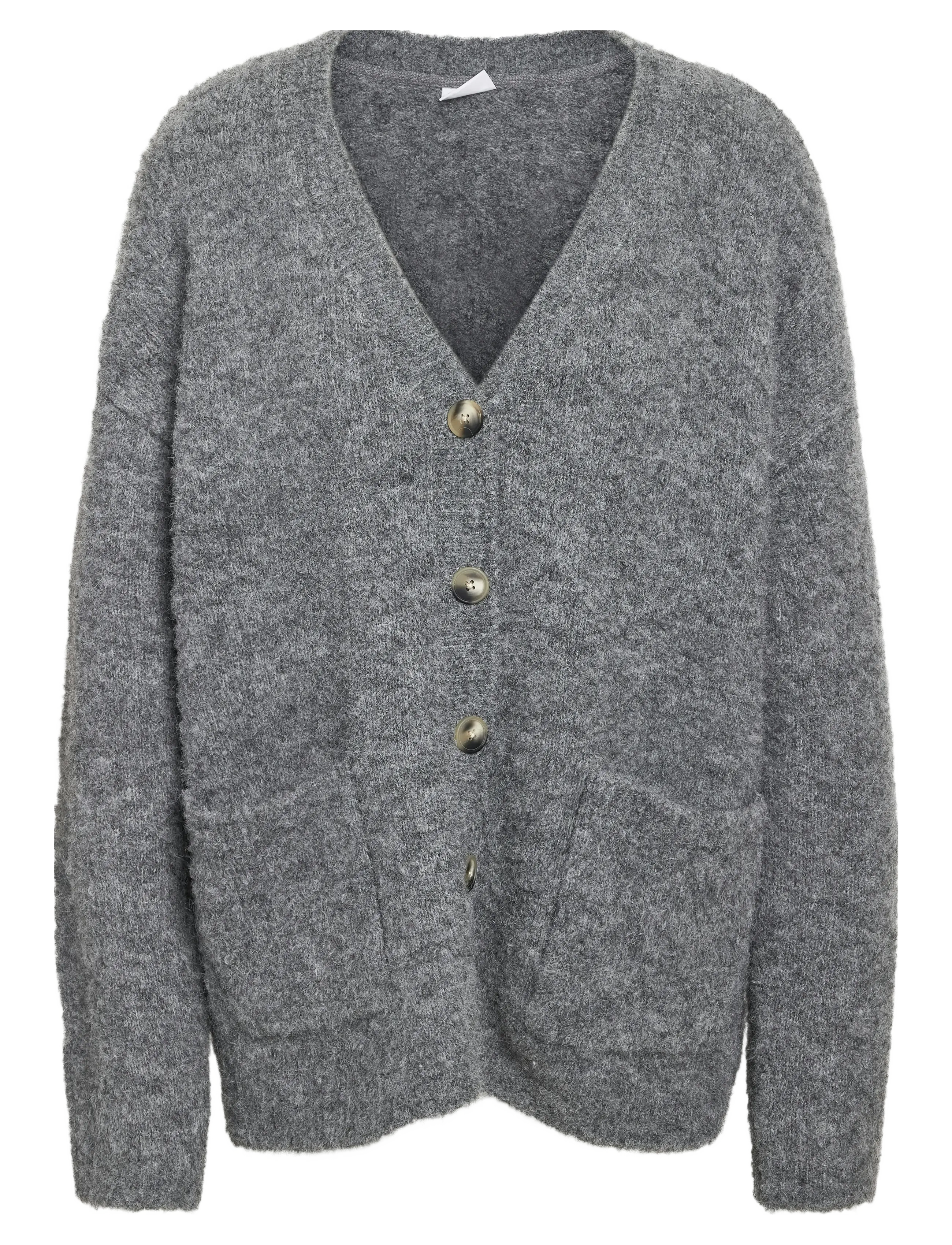 NOISY MAY NMDOLLY L/S KNIT CARDIGAN FWD NOOS - Cardigans - MEDIUM GREY MELANGE / grey