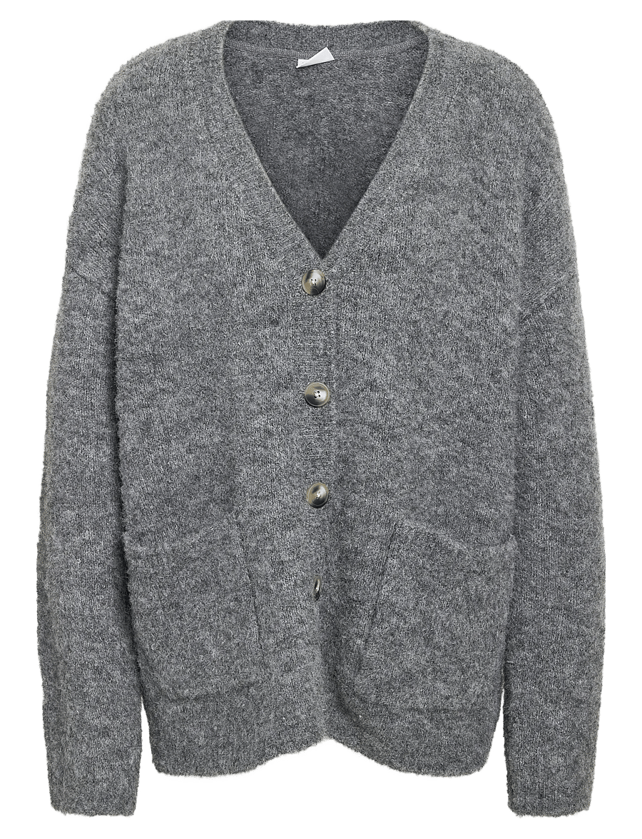 NOISY MAY - NMDOLLY L/S KNIT CARDIGAN NOOS - cardigans - medium grey melange - 1