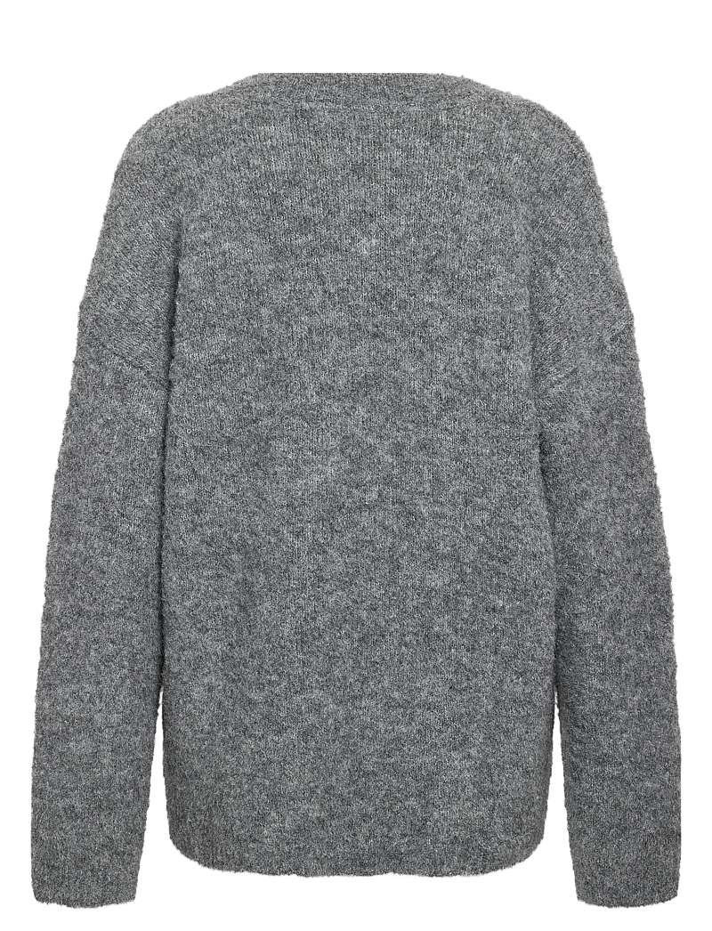 NOISY MAY - NMDOLLY L/S KNIT CARDIGAN FWD NOOS - koftor - medium grey melange - 2