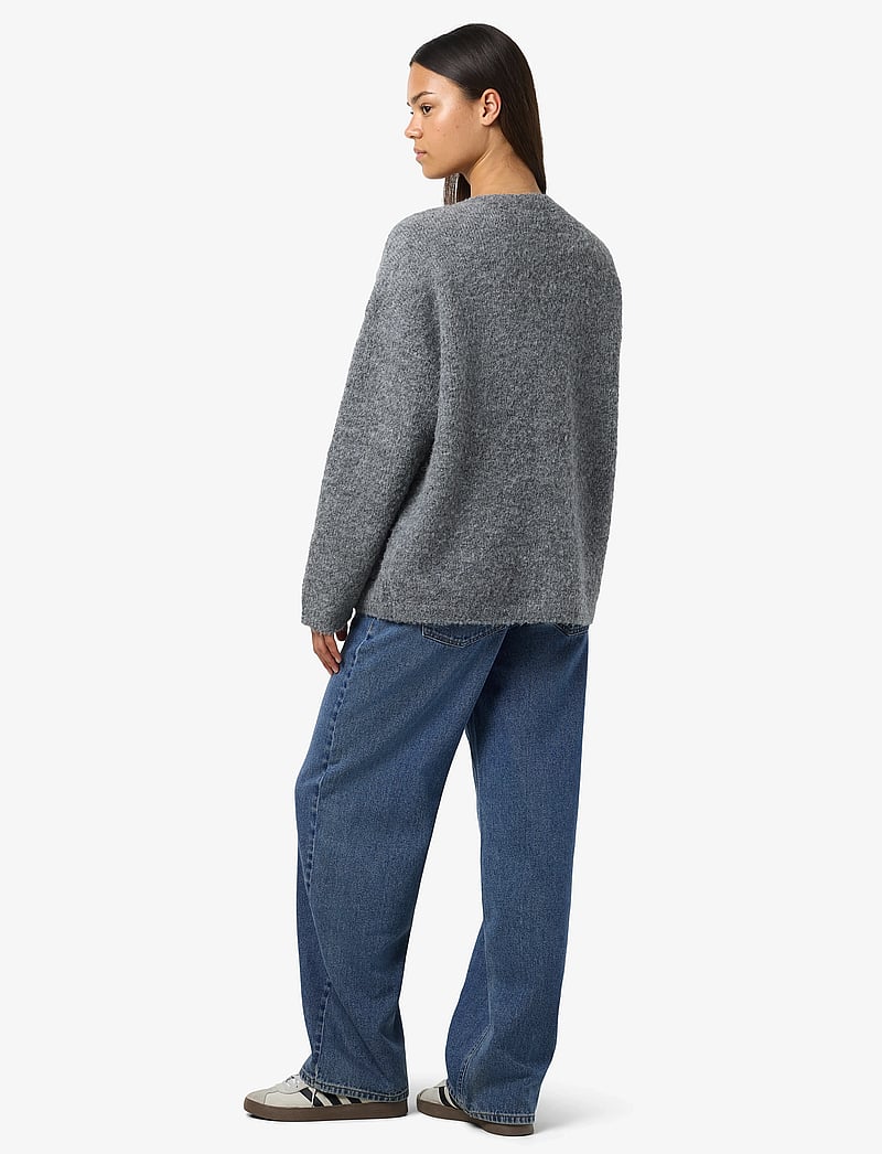 NOISY MAY - NMDOLLY L/S KNIT CARDIGAN FWD NOOS - koftor - medium grey melange - 3