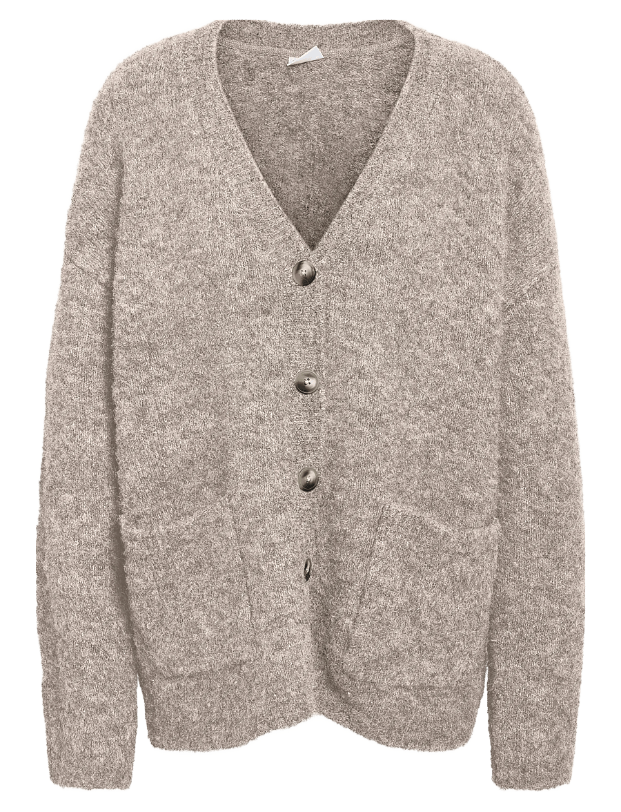 NOISY MAY - NMDOLLY L/S KNIT CARDIGAN NOOS - kardiganid - silver mink - 1