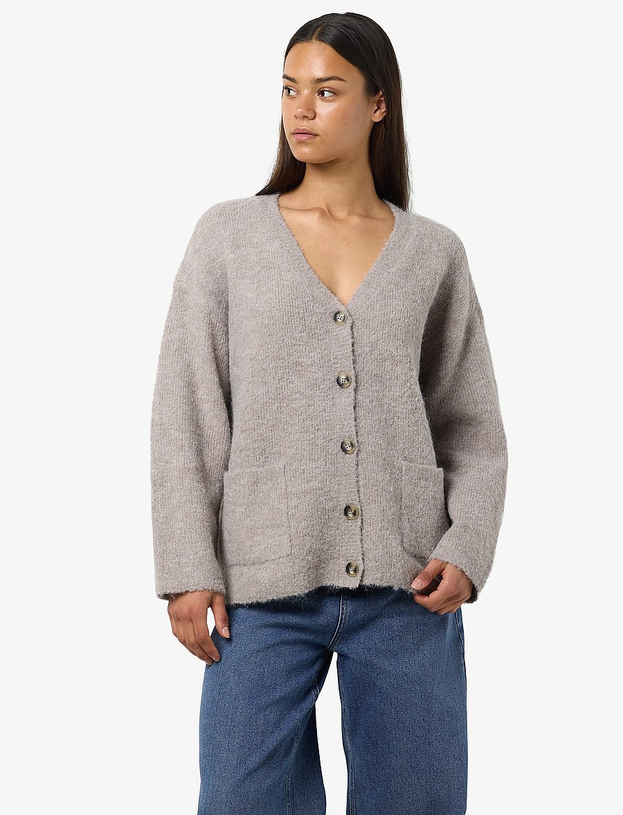 NOISY MAY - NMDOLLY L/S KNIT CARDIGAN NOOS - kardiganid - silver mink - 0