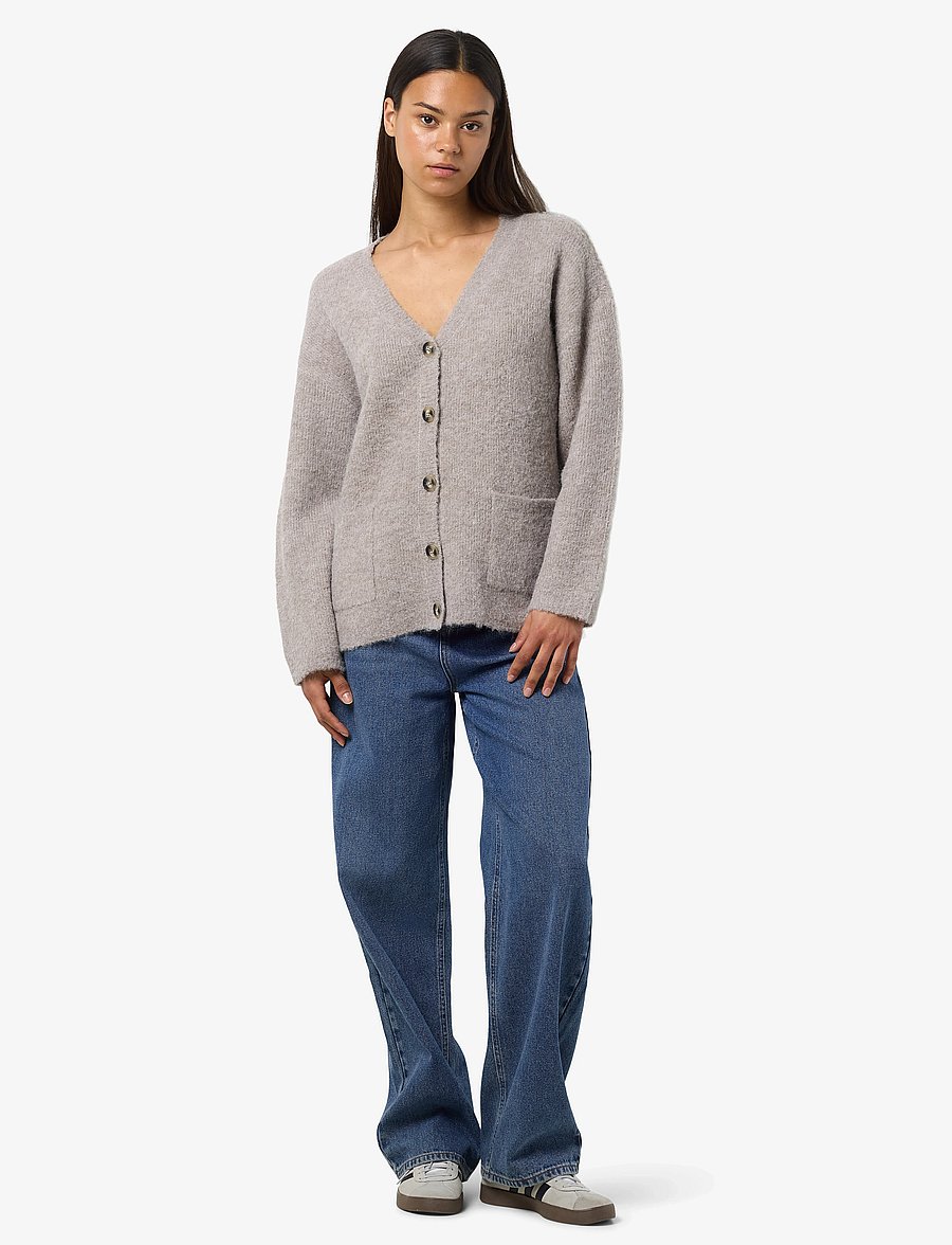 NOISY MAY - NMDOLLY L/S KNIT CARDIGAN NOOS - kardiganid - silver mink - 3