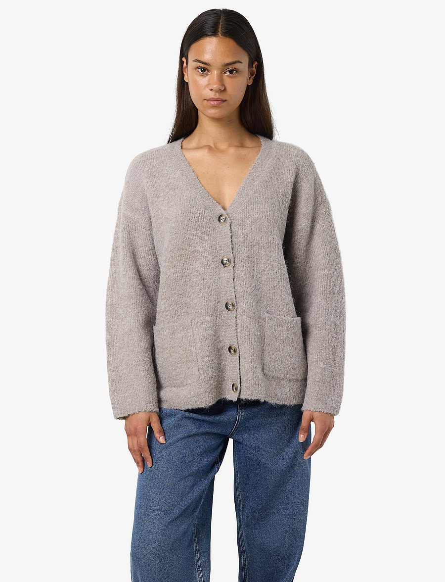 NOISY MAY - NMDOLLY L/S KNIT CARDIGAN NOOS - kardiganid - silver mink - 4