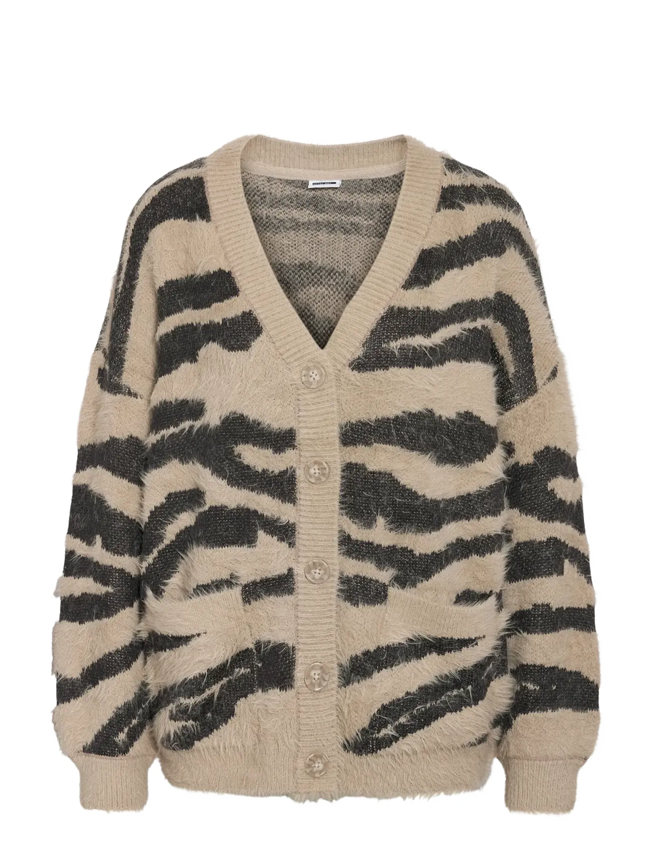 NMFLYNN L/S V-NECK KNIT CARDIGAN NOOS - ALUMINUM