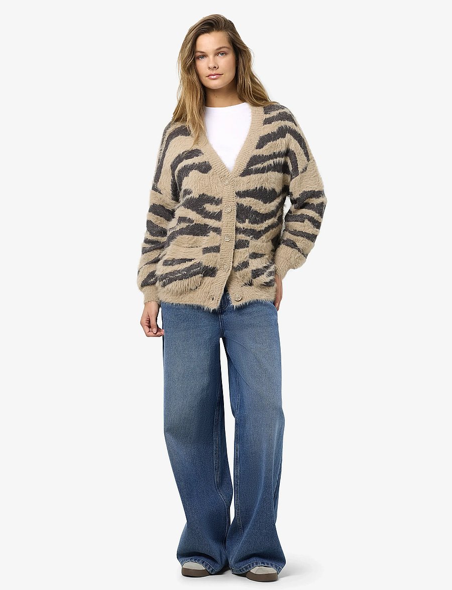 NOISY MAY - NMFLYNN L/S V-NECK KNIT CARDIGAN NOOS - strickjacken - aluminum - 4