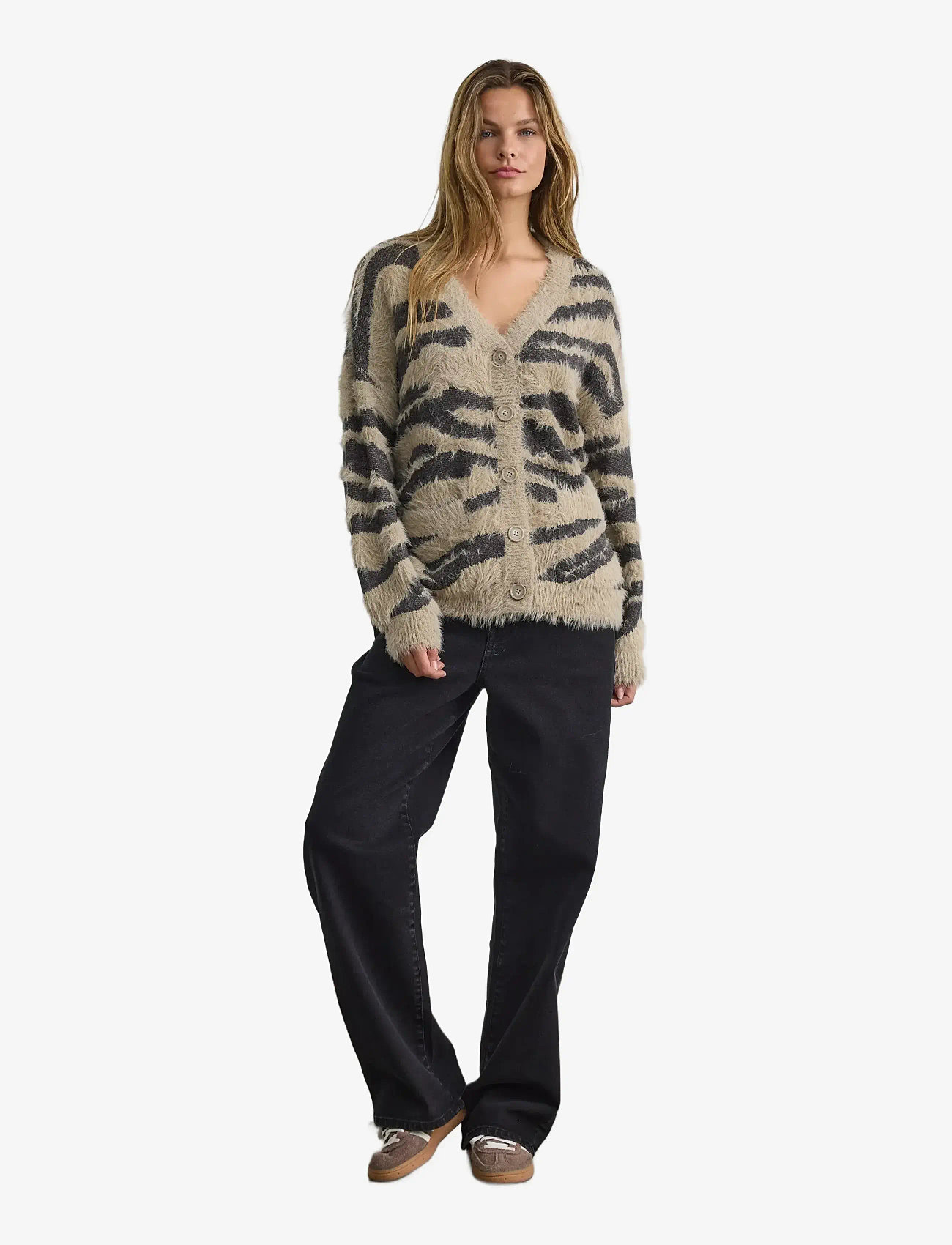 NOISY MAY - NMFLYNN L/S V-NECK KNIT CARDIGAN NOOS - koftor - aluminum - 3