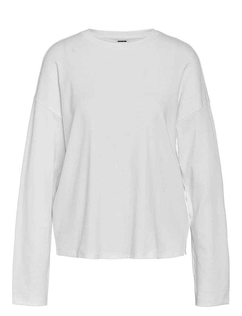 NOISY MAY - NMMOCCA L/S REGULAR FIT TOP JRS FWD NOOS - langærmede toppe - bright white - 1