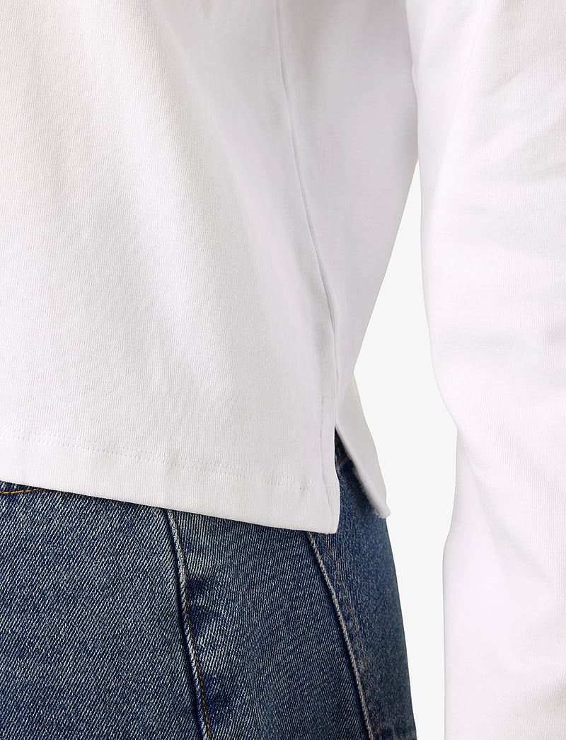 NOISY MAY - NMMOCCA L/S REGULAR FIT TOP JRS FWD NOOS - langærmede toppe - bright white - 3