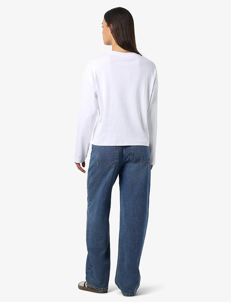 NOISY MAY - NMMOCCA L/S REGULAR FIT TOP JRS FWD NOOS - langærmede toppe - bright white - 4