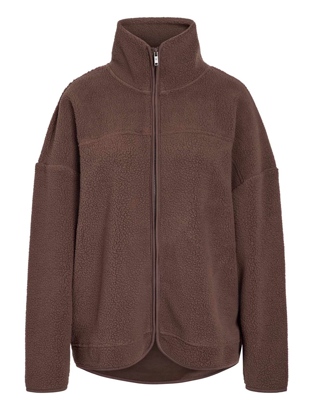 NOISY MAY NMCOZY L/S ZIP SWEATER JRS NOOS - Sommer in der Stadt - CHOCOLATE BROWN / brown