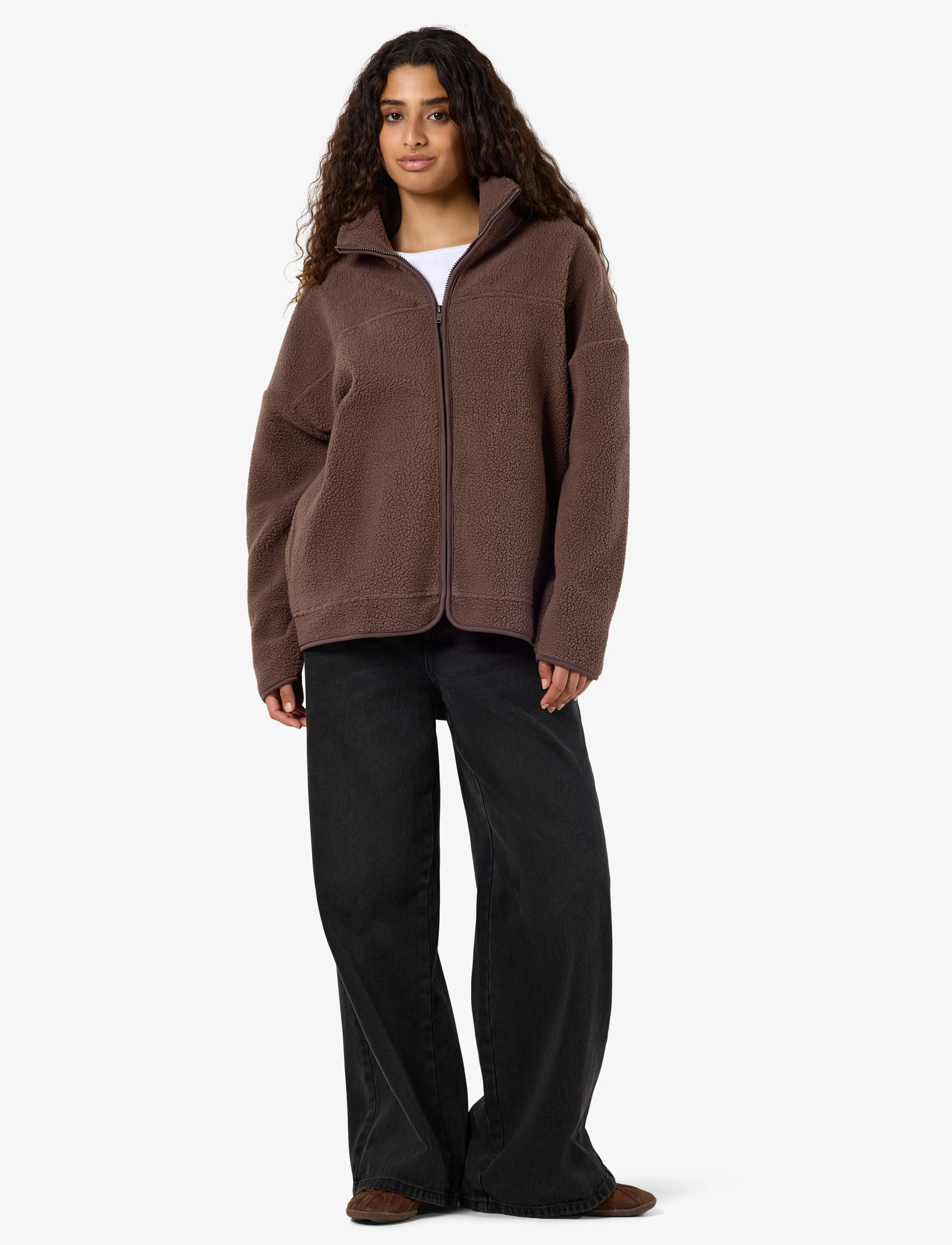 NOISY MAY - NMCOZY L/S ZIP SWEATER JRS NOOS - fleece & midlayer - chocolate brown - 3