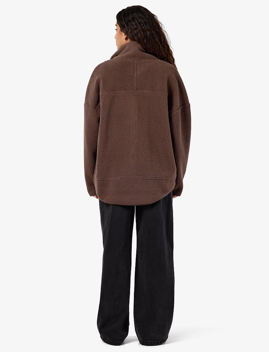 NOISY MAY - NMCOZY L/S ZIP SWEATER JRS NOOS - fliisid ja vahekihid - chocolate brown - 4