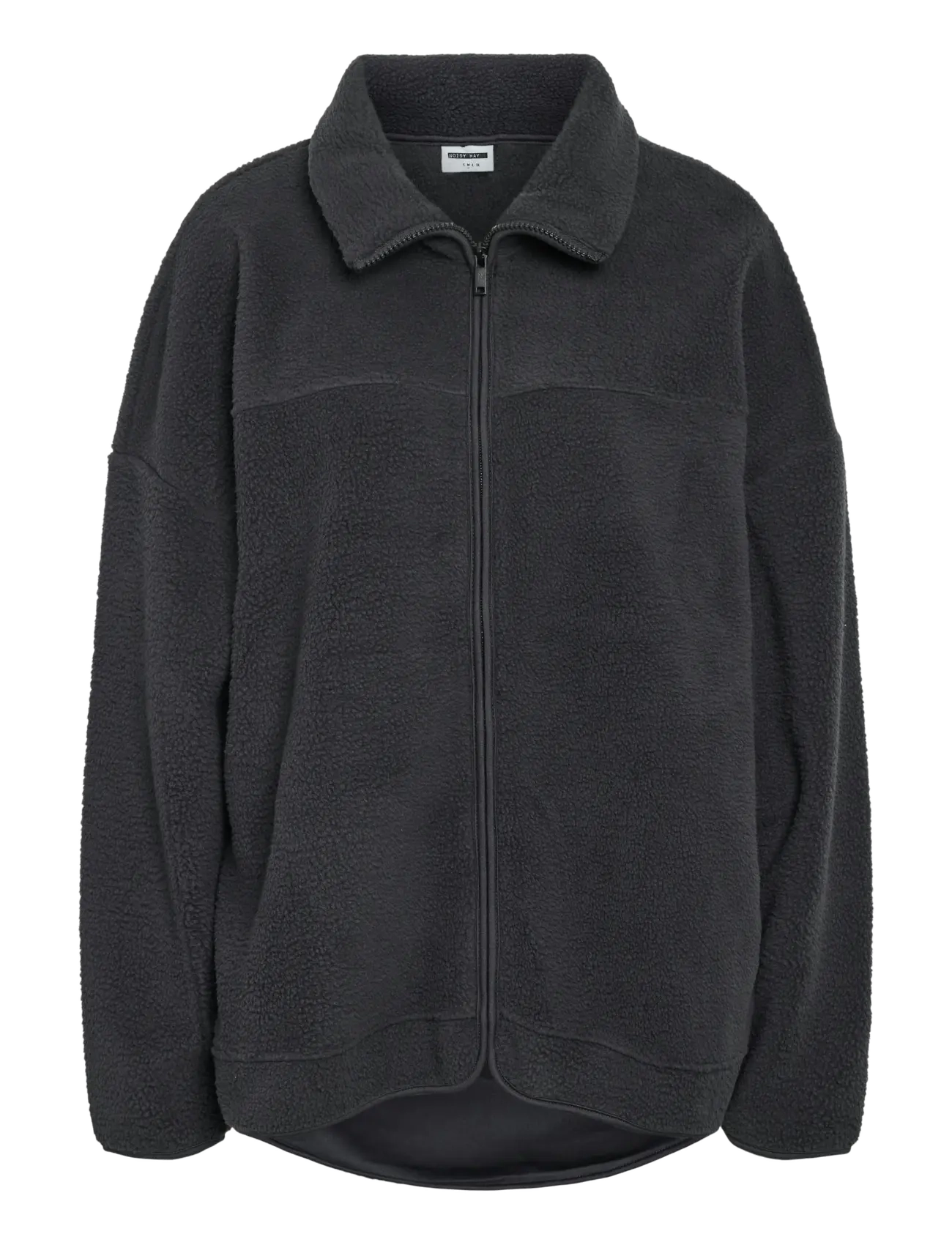 NOISY MAY NMCOZY L/S ZIP SWEATER JRS NOOS - Fleecet - OBSIDIAN / black