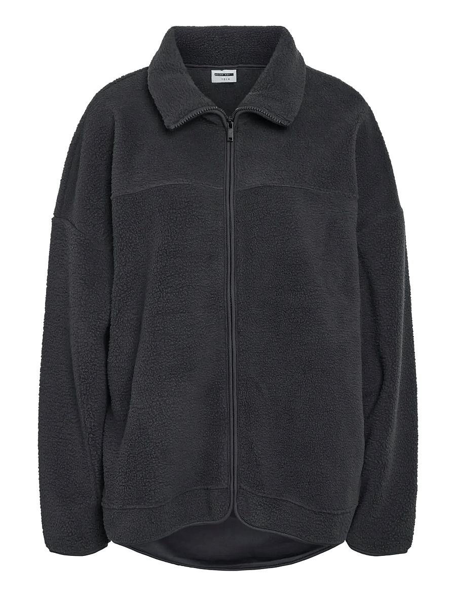 NOISY MAY - NMCOZY L/S ZIP SWEATER JRS NOOS - fleece & midlayer - obsidian - 1