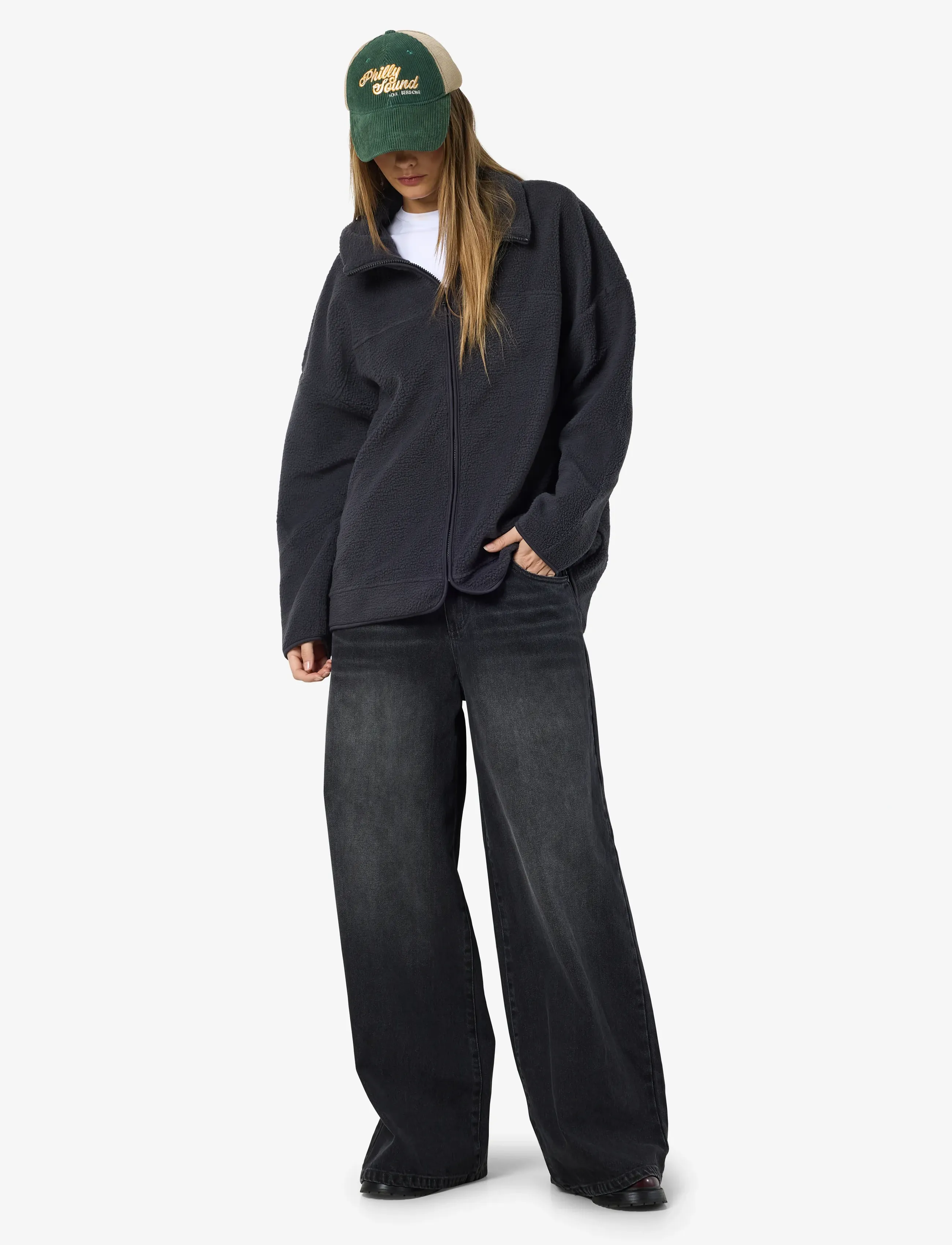 NOISY MAY - NMCOZY L/S ZIP SWEATER JRS NOOS - flīsa un siltās jakas - obsidian - 5