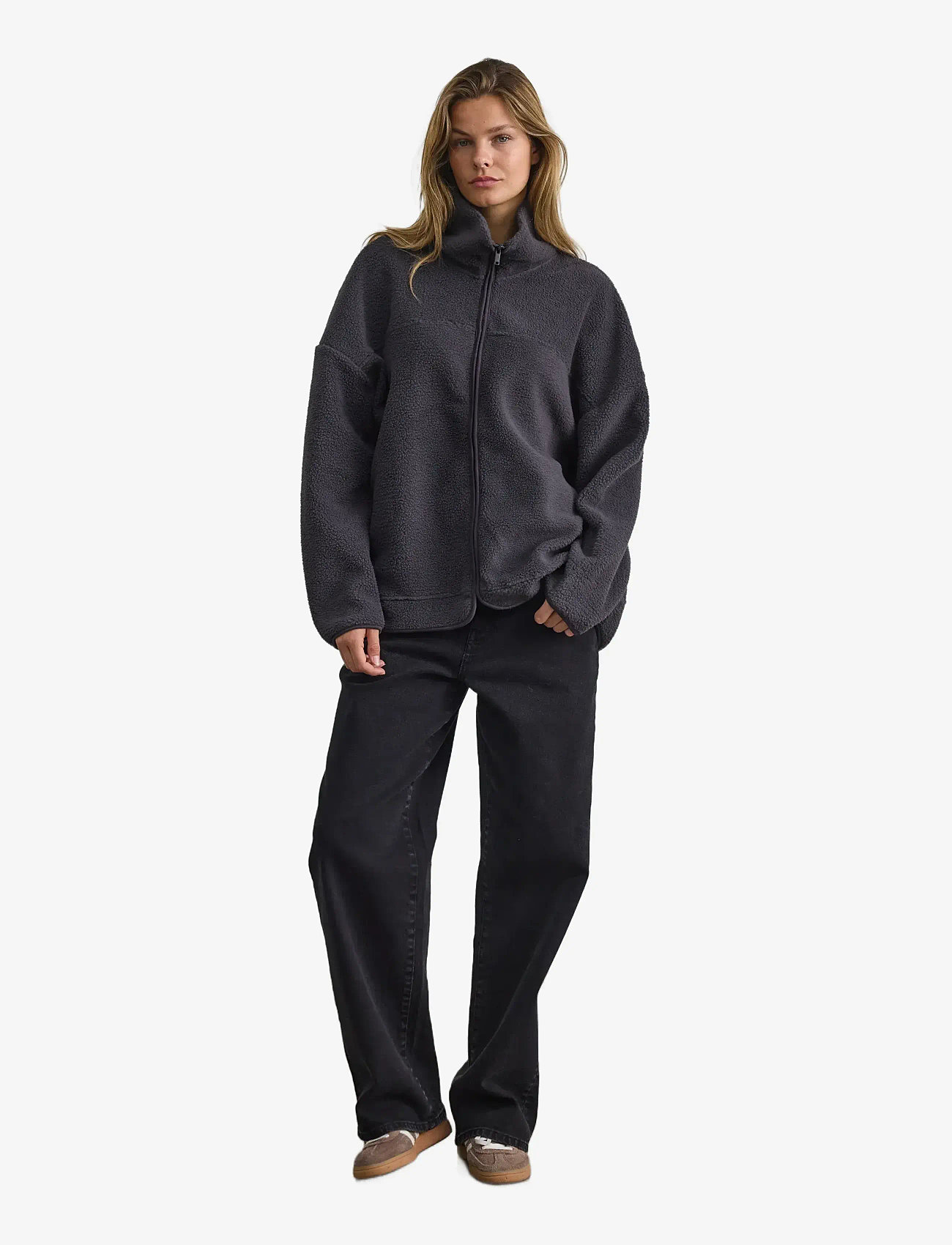 NOISY MAY - NMCOZY L/S ZIP SWEATER JRS NOOS - fleece og mellemlag - obsidian - 3