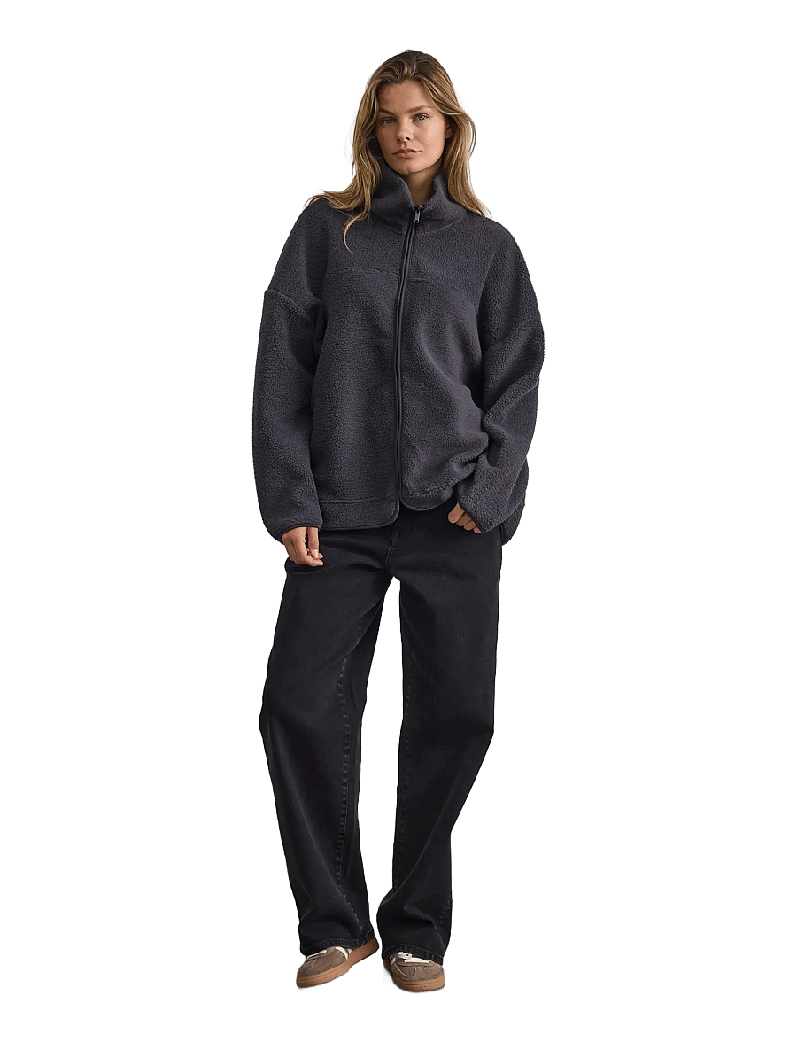 NOISY MAY - NMCOZY L/S ZIP SWEATER JRS NOOS - fleece & midlayer - obsidian - 3
