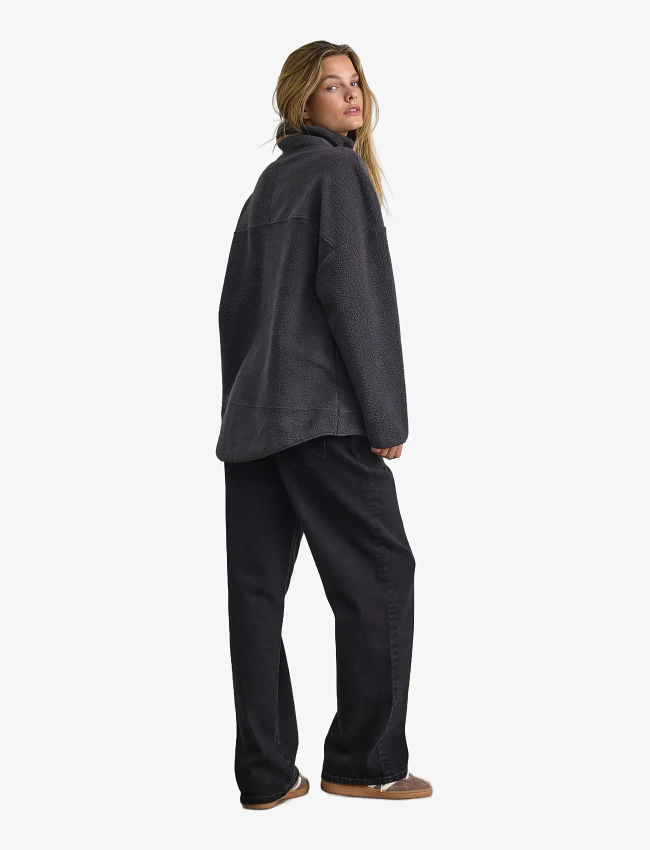 NOISY MAY - NMCOZY L/S ZIP SWEATER JRS NOOS - fleece og mellemlag - obsidian - 4
