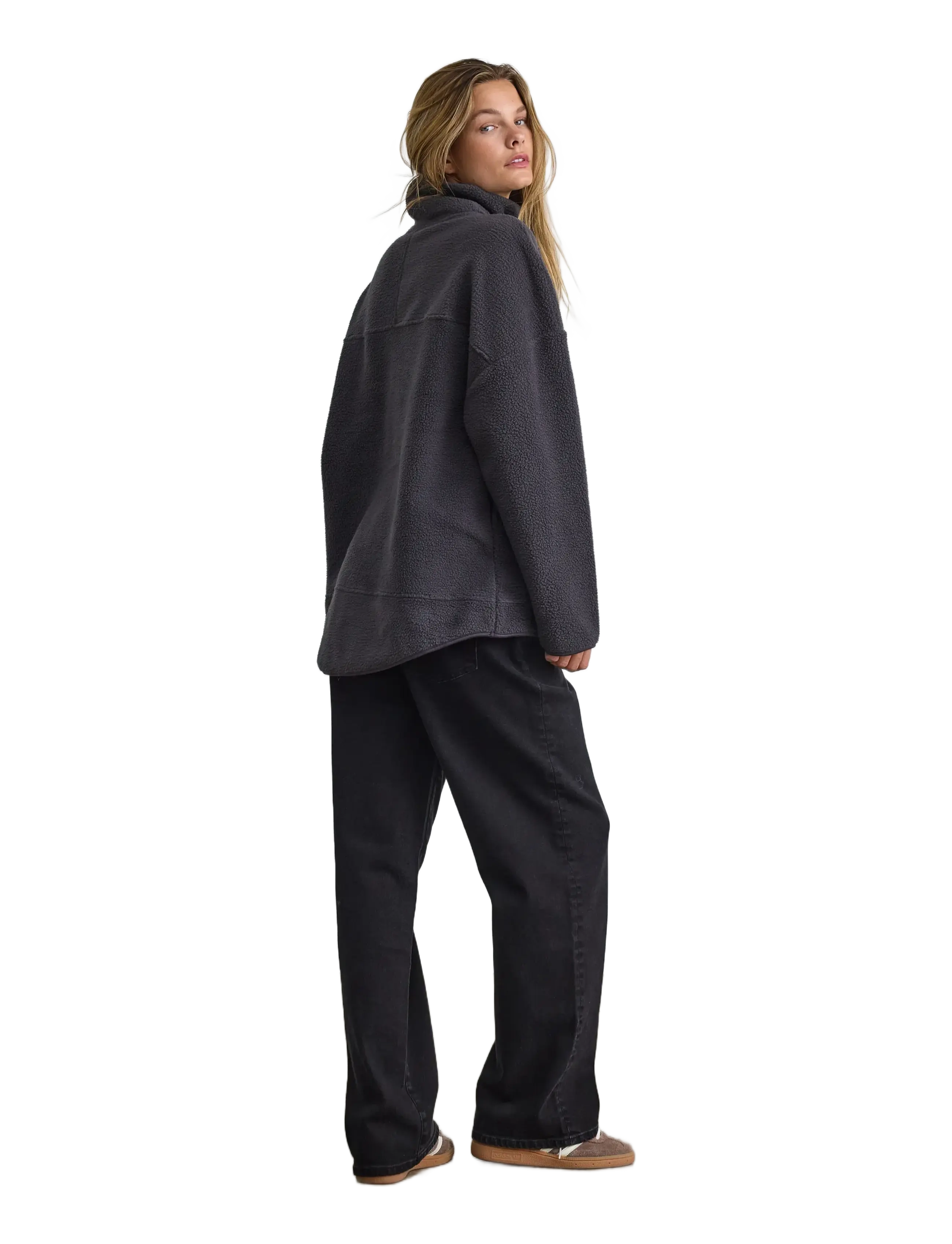 NOISY MAY - NMCOZY L/S ZIP SWEATER JRS NOOS - flīsa un siltās jakas - obsidian - 4