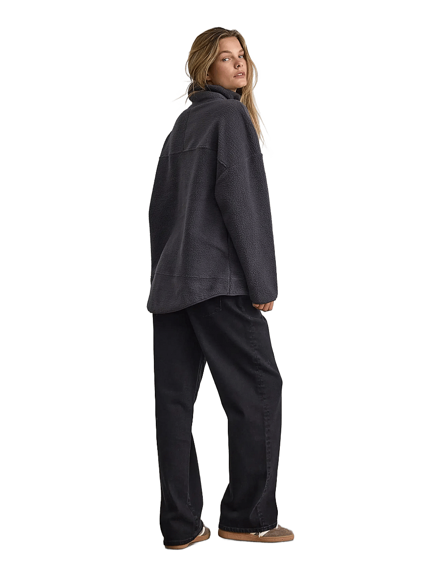 NOISY MAY - NMCOZY L/S ZIP SWEATER JRS NOOS - fleece & midlayer - obsidian - 4
