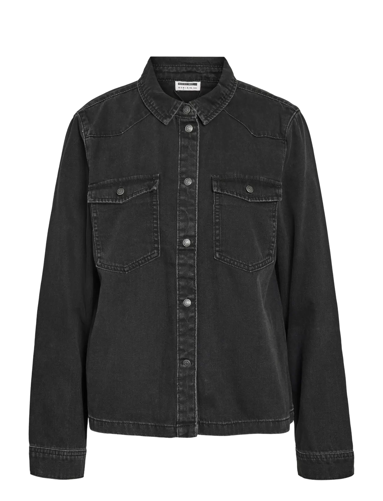 NOISY MAY Nmnew Signe L/S Denim Shirt Vi001Bl Noos Schwarz - M - Damen