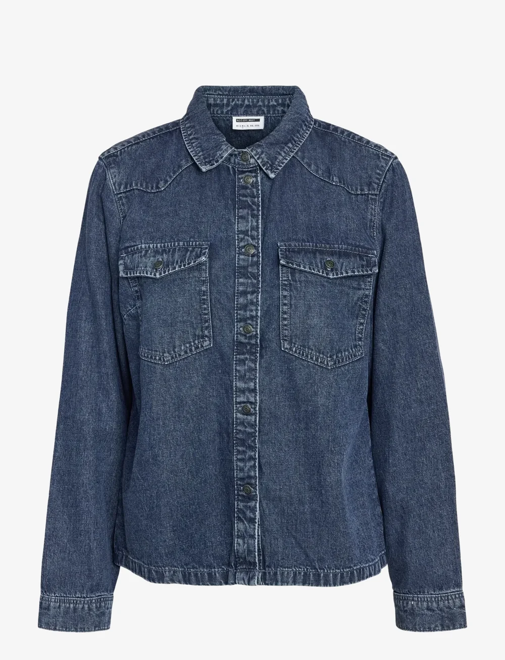 NOISY MAY - NMNEW SIGNE L/S DENIM SHIRT VI002MB NOOS - teksasärgid - medium blue denim - 1