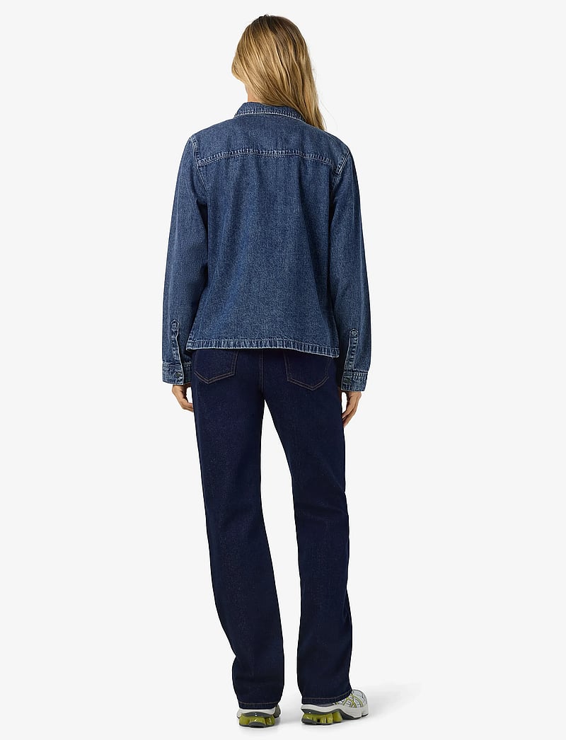 NOISY MAY - NMNEW SIGNE L/S DENIM SHIRT VI002MB NOOS - koszule dżinsowe - medium blue denim - 3