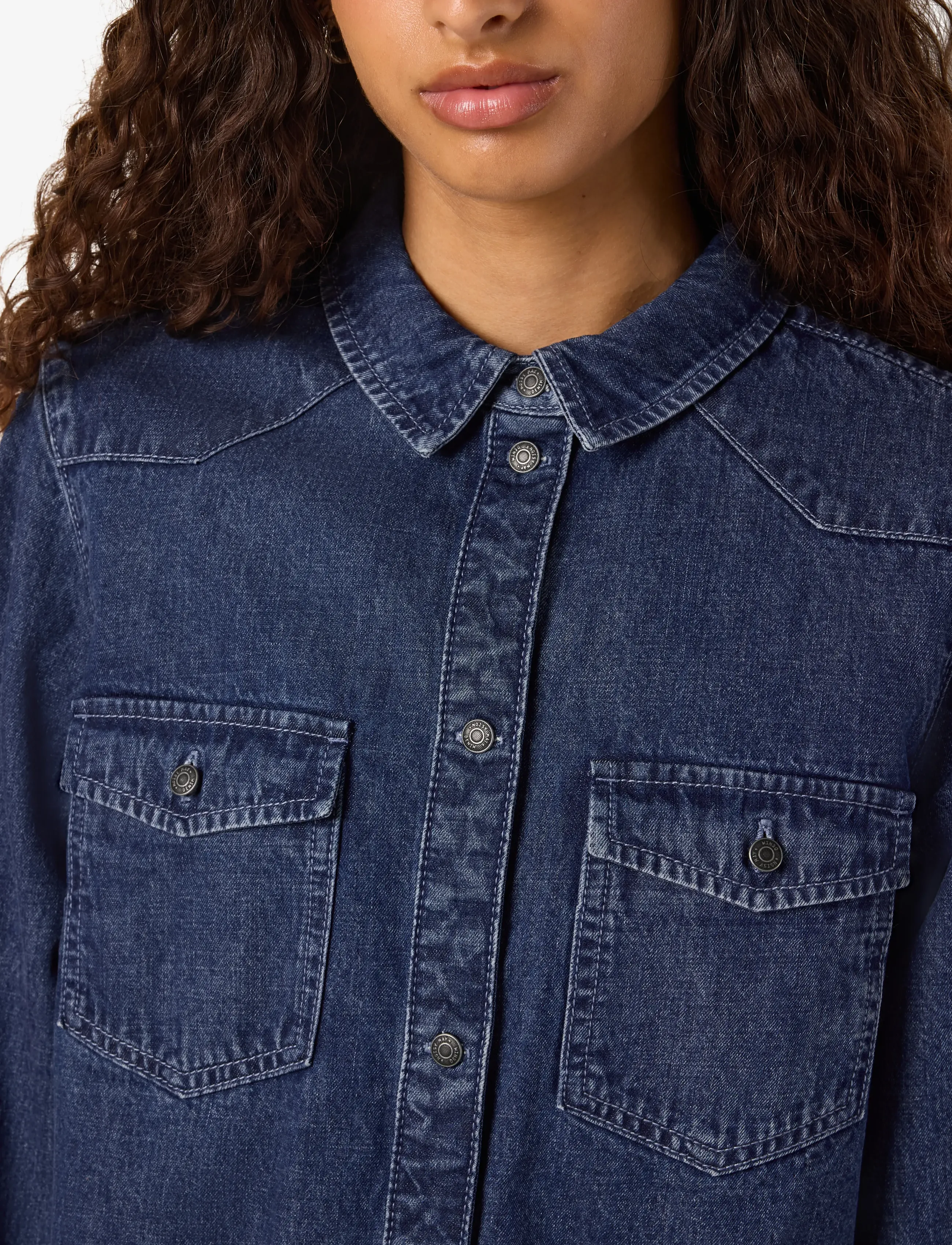NOISY MAY Nmnew Signe L/S Denim Shirt Vi002Mb Noos skjortor dam – bild 5