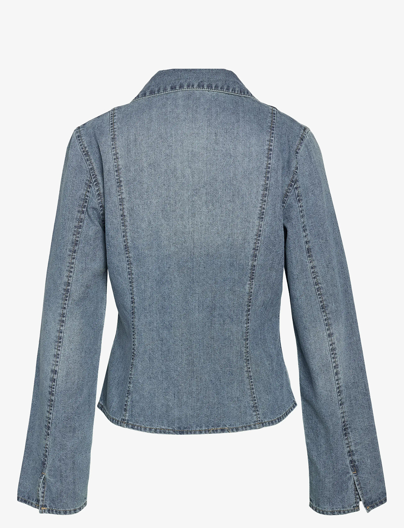 NOISY MAY - NMMAISY L/S STRING DENIM SHIRT BS031LB - jeansskjortor - light blue denim - 2