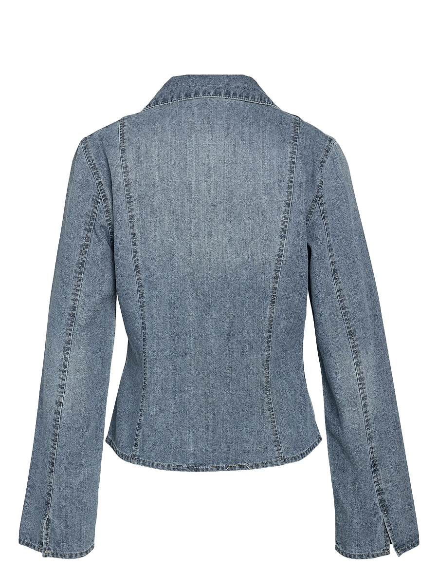 NOISY MAY - NMMAISY L/S STRING DENIM SHIRT BS031LB - denimskjorter - light blue denim - 2