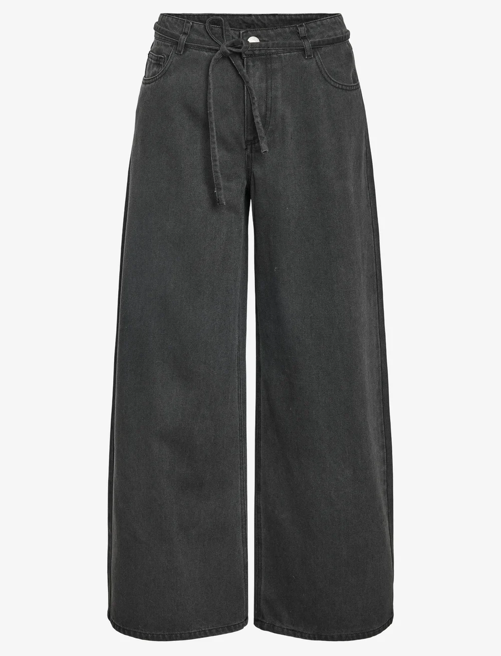 NOISY MAY - NMMAISY NW BELT LOOSE JEANS BS032DG - laia säärega teksad - dark grey denim - 0
