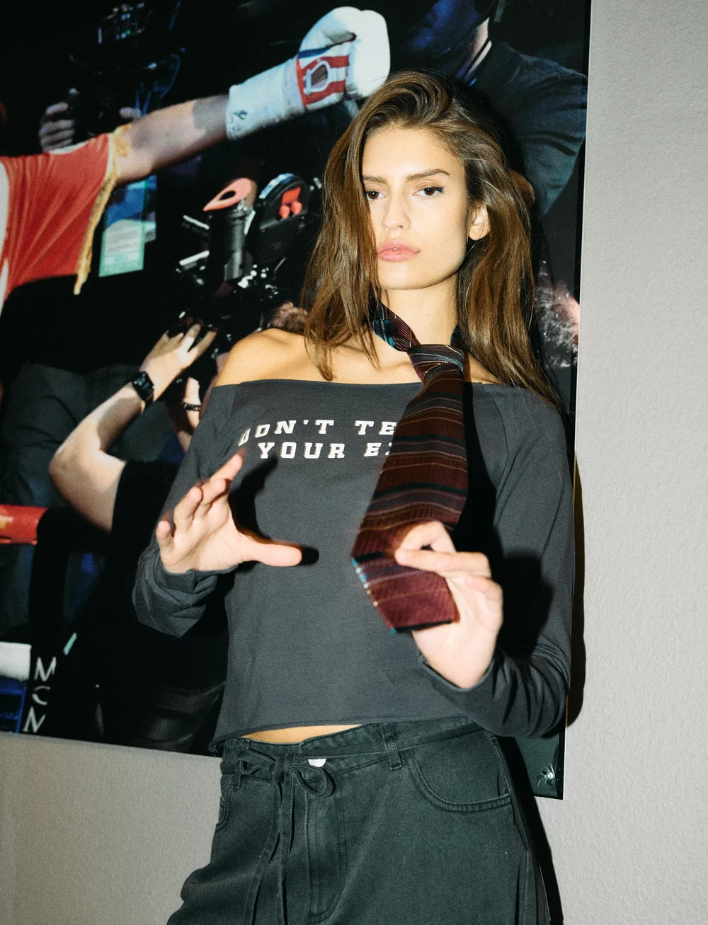 NOISY MAY - NMMAISY NW BELT LOOSE JEANS BS032DG - laia säärega teksad - dark grey denim - 2