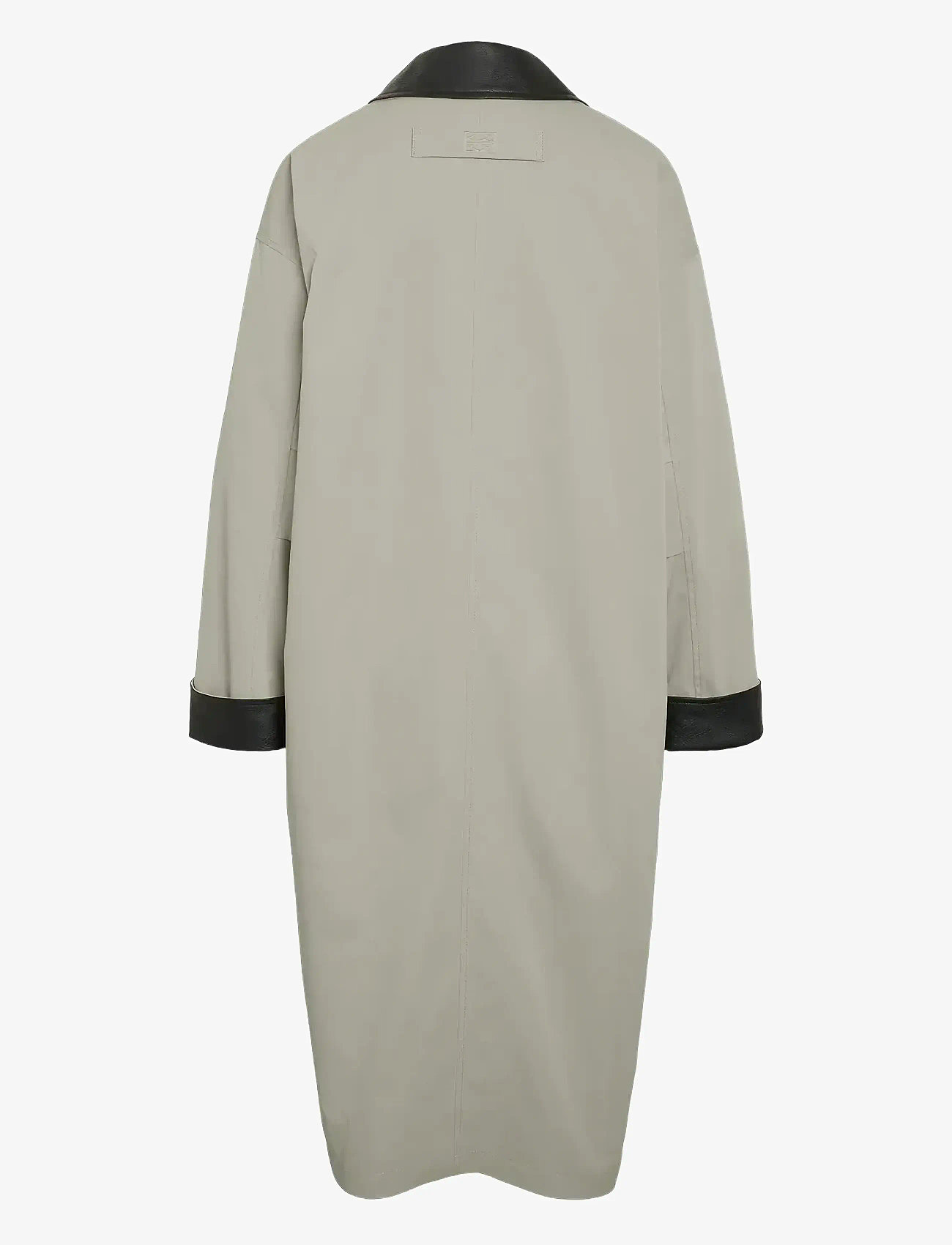 NOISY MAY - NMNORA PU COLLAR LONG COAT - kevadmantlid - silver lining - 2