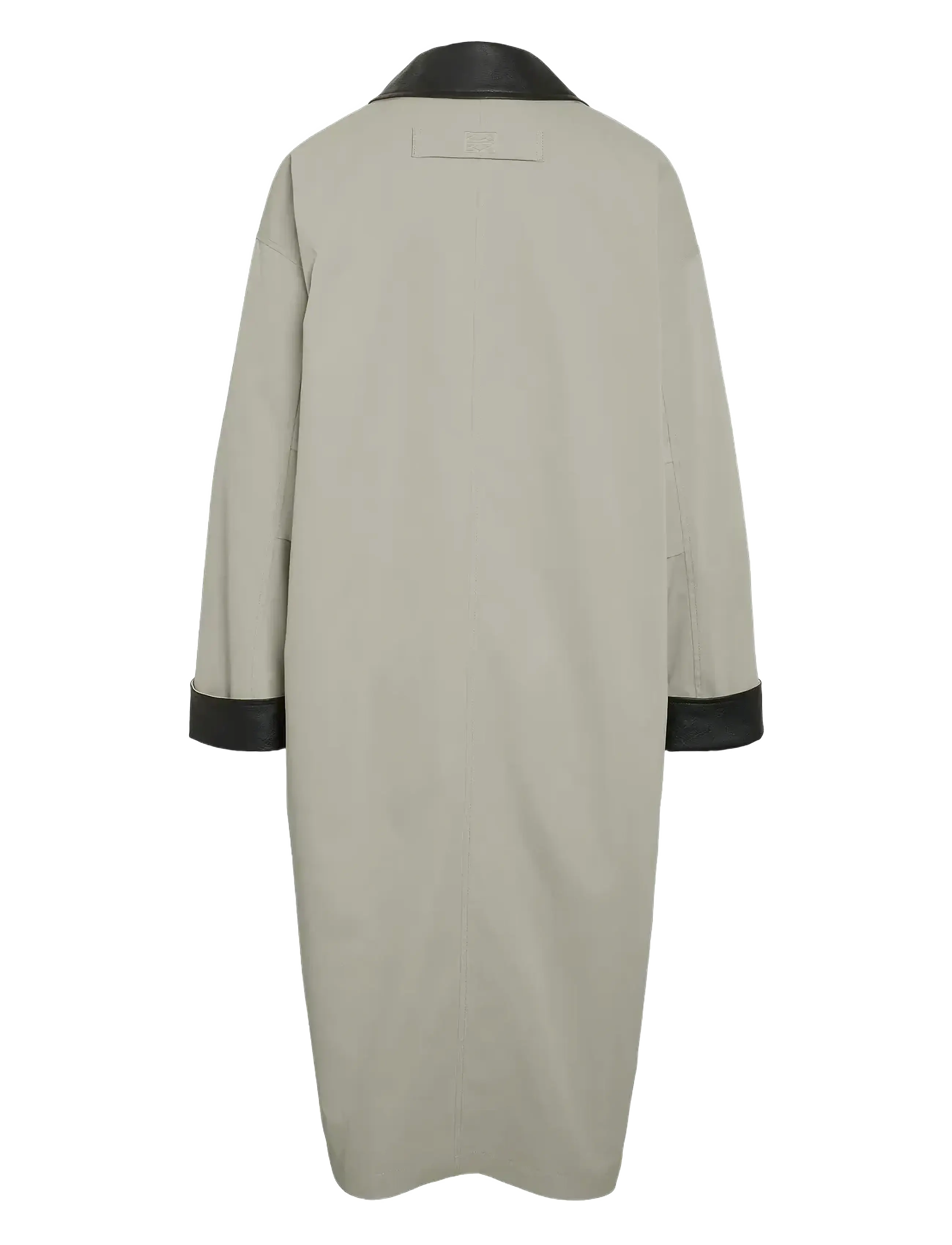 NOISY MAY - NMNORA PU COLLAR LONG COAT - leichte mäntel - silver lining - 2