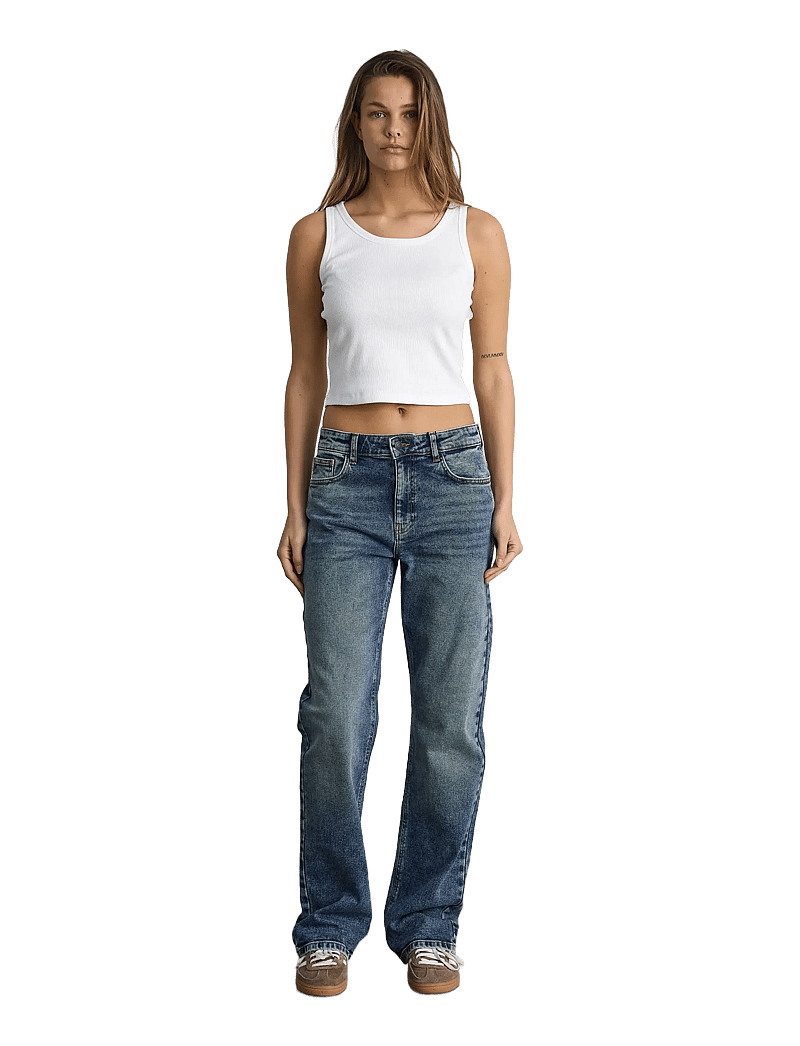 NOISY MAY - NMMONICA HW STRAIGHT JEAN AZ221DB NOOS - proste dżinsy - dark blue denim - 3