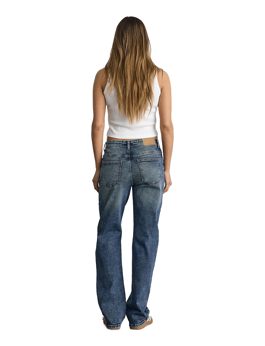 NOISY MAY - NMMONICA HW STRAIGHT JEAN AZ221DB NOOS - tiesaus kirpimo džinsai - dark blue denim - 4