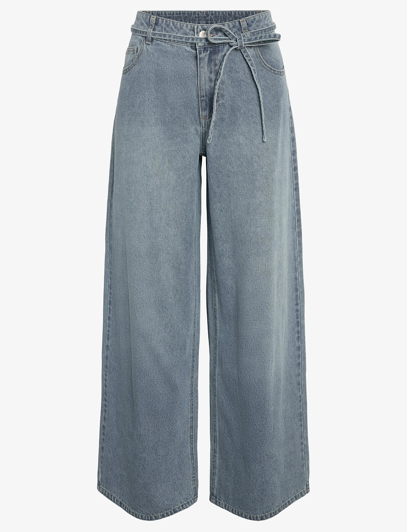 NOISY MAY - NMMAISY NW BELT LOOSE JEANS BS031LB - platūs džinsai - light blue denim - 1