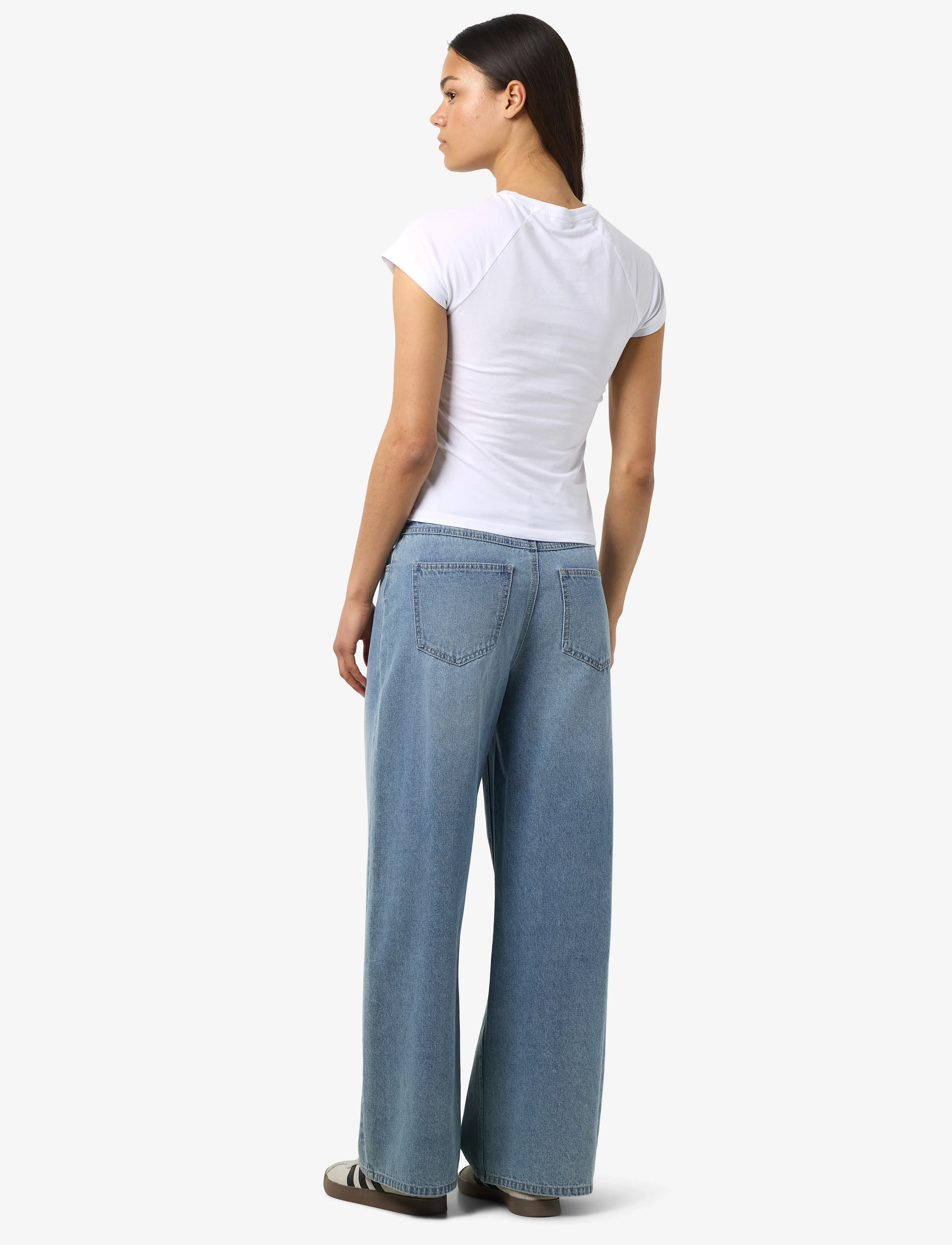 NOISY MAY - NMMAISY NW BELT LOOSE JEANS BS031LB - pantalons larges - light blue denim - 3