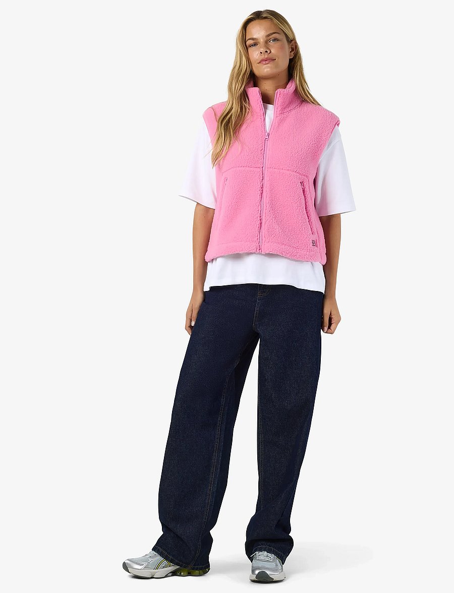 NOISY MAY - NMMASEY SHORT TEDDY VEST NOOS - fleece- og teddyveste - begonia pink - 3