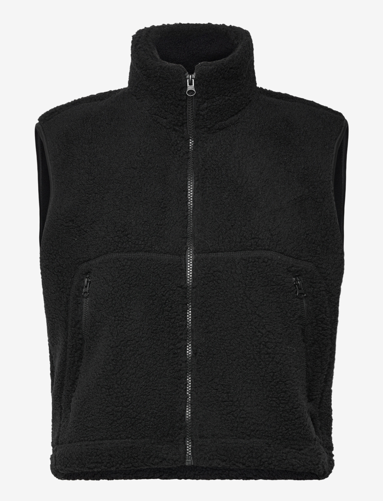 NOISY MAY - NMMASEY SHORT TEDDY VEST NOOS - fleeces & midlayers - black - 1