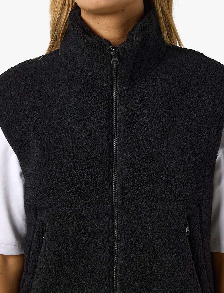 NOISY MAY - NMMASEY SHORT TEDDY VEST NOOS - fleece- und teddy-westen - black - 5