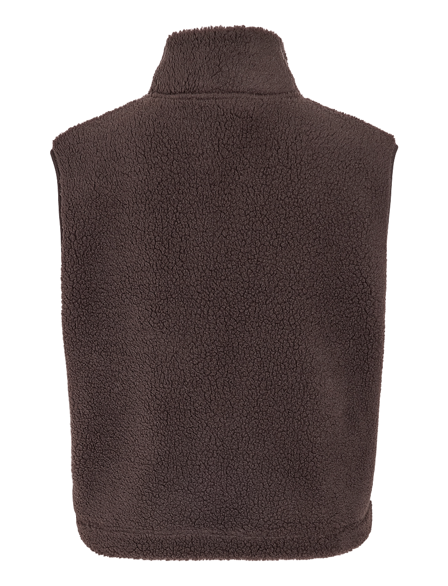 NOISY MAY - NMMASEY SHORT TEDDY VEST NOOS - teddy-vestid - chocolate brown - 2