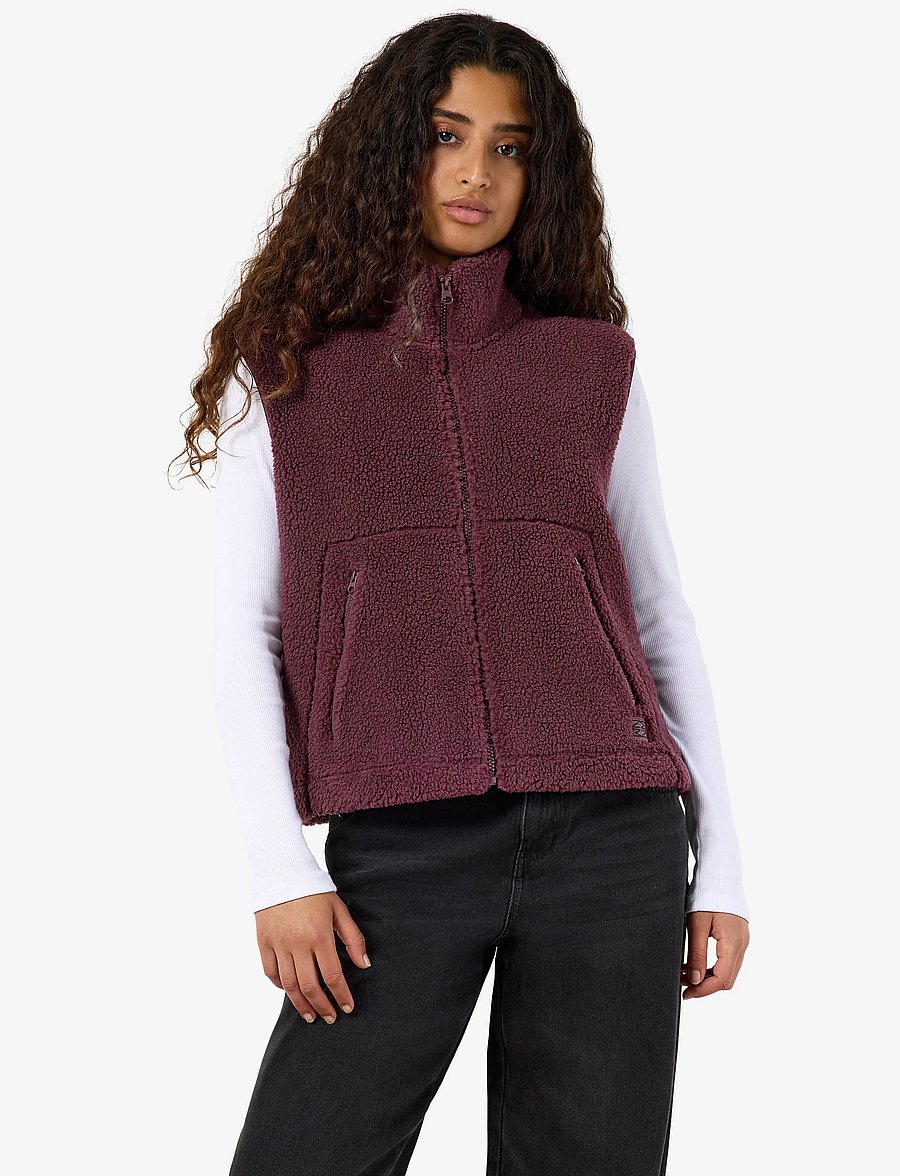 NOISY MAY - NMMASEY SHORT TEDDY VEST NOOS - fleece- og teddyveste - fig - 0