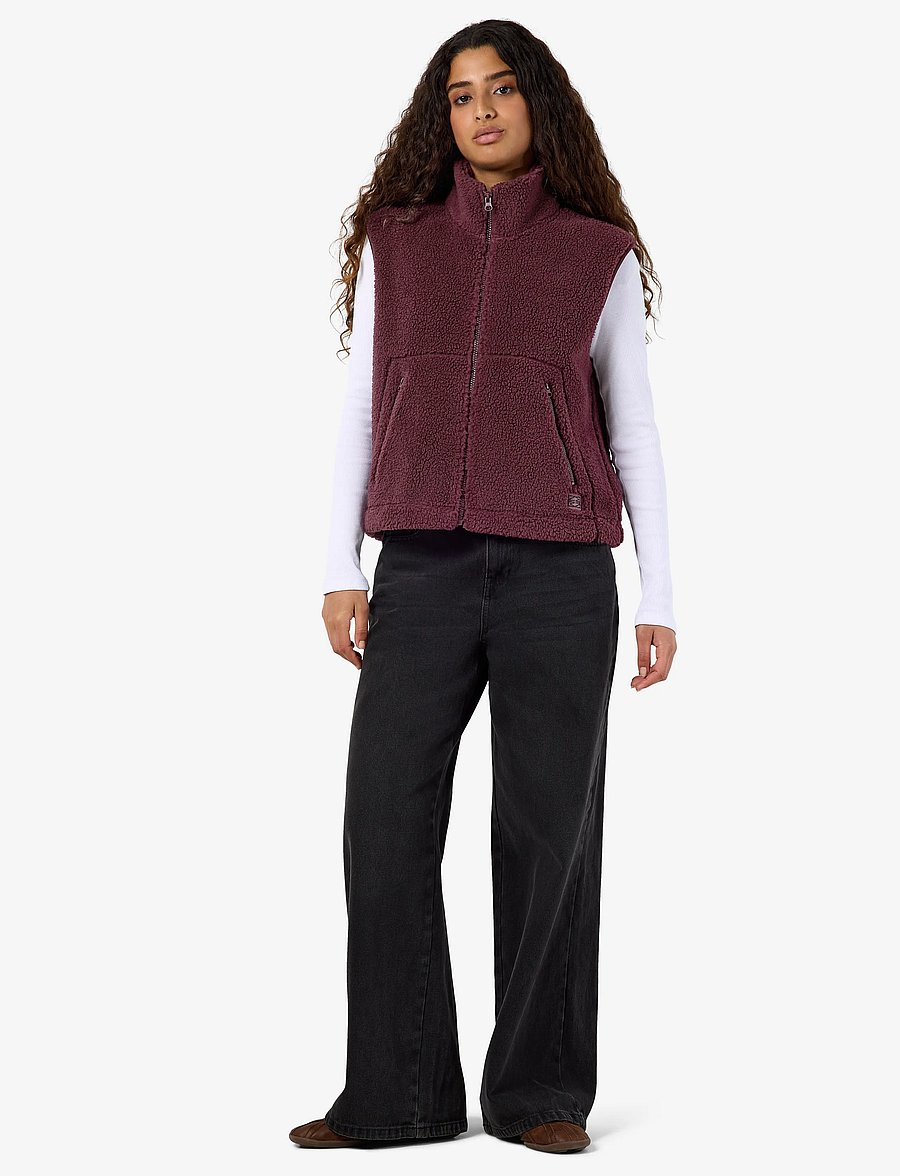 NOISY MAY - NMMASEY SHORT TEDDY VEST NOOS - fleece- og teddyveste - fig - 3