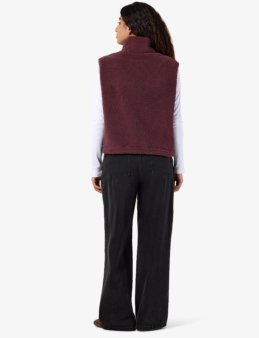 NOISY MAY - NMMASEY SHORT TEDDY VEST NOOS - fleece- og teddyveste - fig - 4
