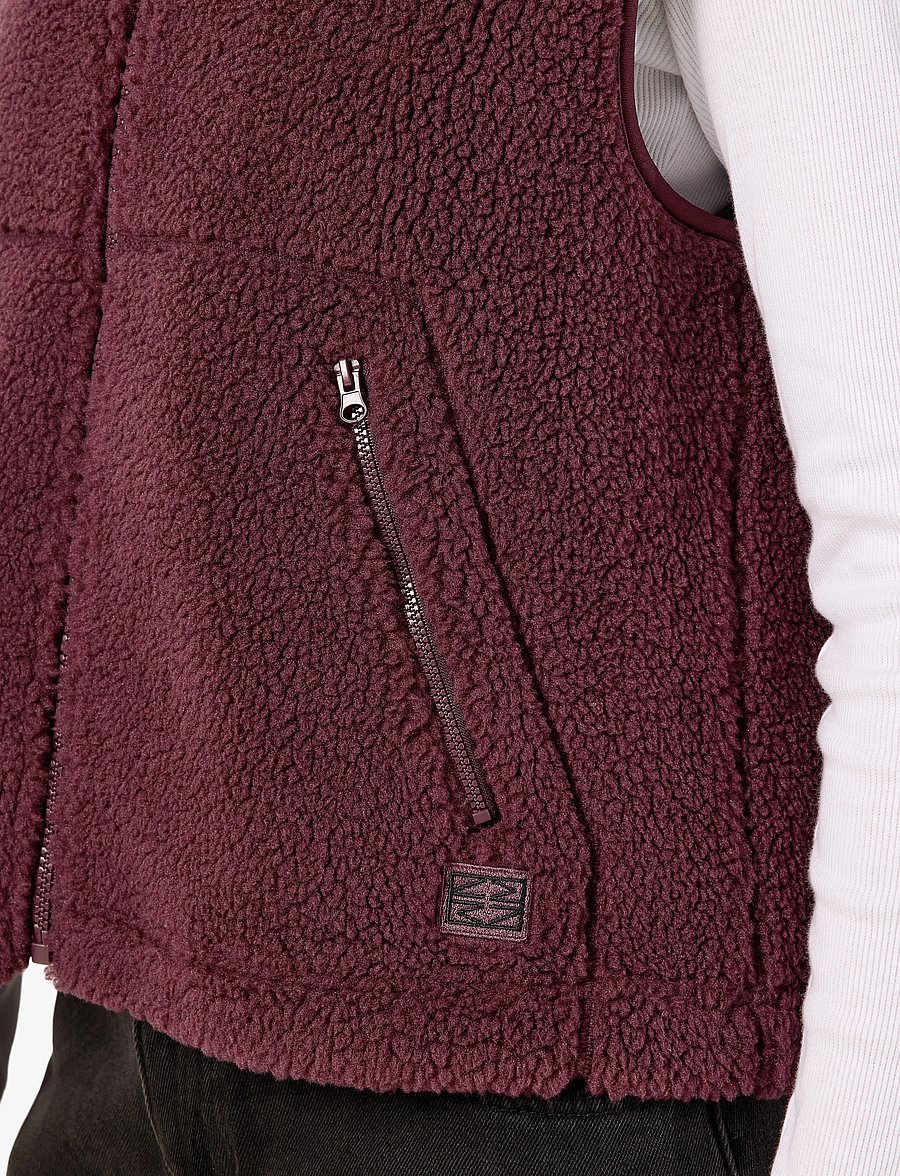 NOISY MAY - NMMASEY SHORT TEDDY VEST NOOS - fleece- og teddyveste - fig - 5