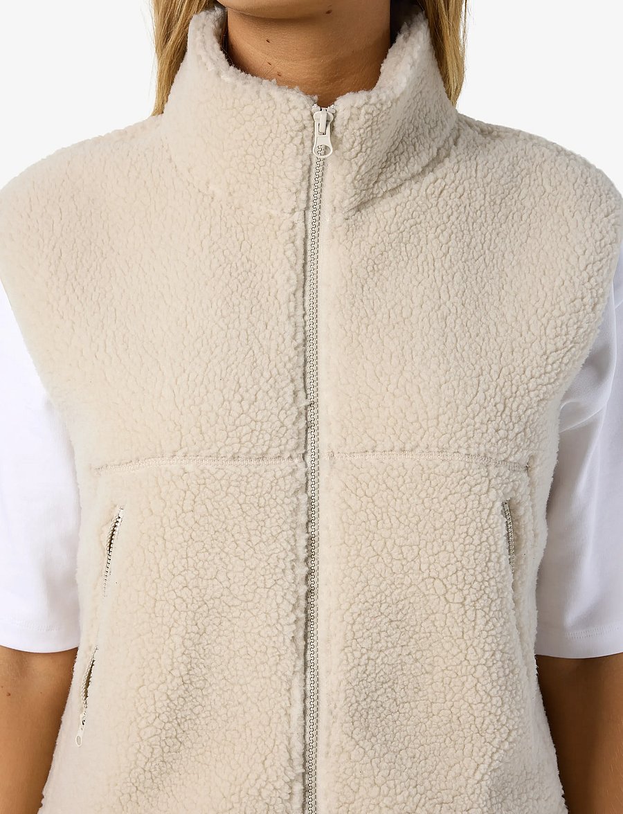NOISY MAY - NMMASEY SHORT TEDDY VEST NOOS - teddy-vestid - silver lining - 4